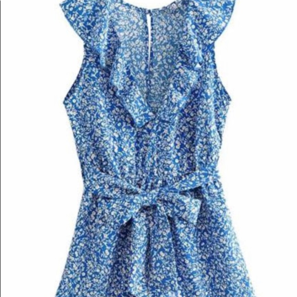 Blue floral romper